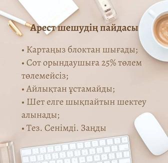 Снятия арестов со счетов, помощь с получением графика