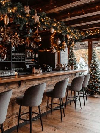 Мини-оформление помещений к Новому году (кофейни, бутики, витрины)