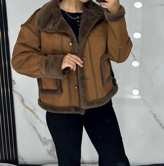 Дубленка коричневый