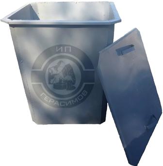 Мусорный бак 750л с крышкой, без колес