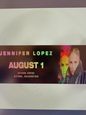 2 билета на концерт Джей Ло, Дженнифер Лопес, J Lo В Астане, Танцпол