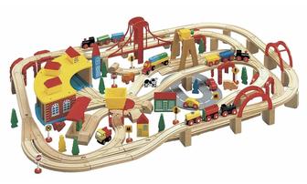 Деревянный конструктор железная дорога