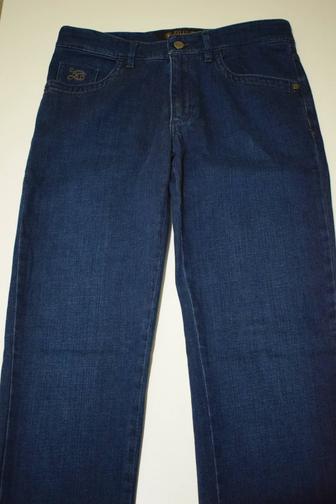 Джинсы Zilli Slim Fit с отделкой из кожи теленка