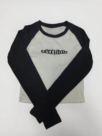 Лонгслив. Бело-черный. S-M