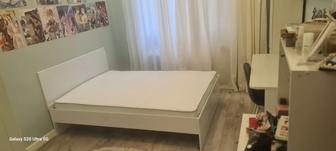 Кровать, стол, шкаф, полки