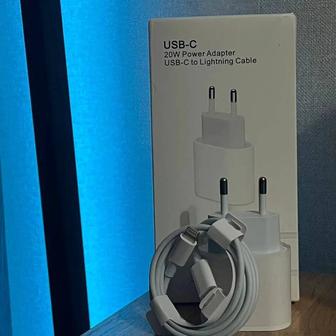 Зарядка на айфон Комплект Кабель USB-C Блок 20 ватт