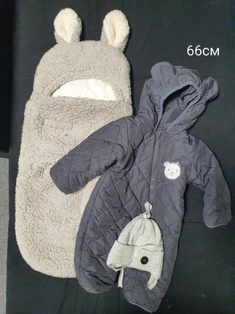 Вещи для малышей конверт,комбинезон и шапочка