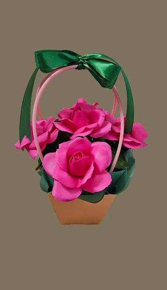 Букет. Корзина. Мыльная роза.