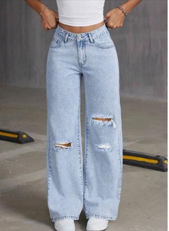 Джинсы трубы рванки