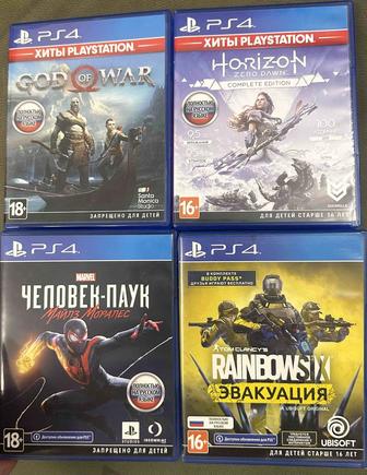 Продам игры на play station 4 (человек паук майлз моралес, god of war)