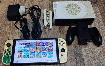 Nintendo Switch OLED Zelda Edition золотистый, прошитый, SD 256 гб.