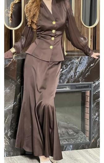 Платье-пиджак коричневый