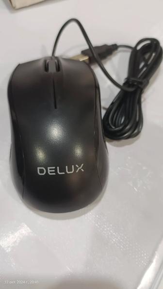 Мышь Delux DLM 375,черная, Wired, Optical, 800dpi, USB