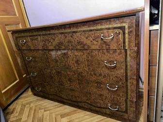 Комод натуральное дерево с зеркалом б/у, есть нюансы, винтаж 70-80х