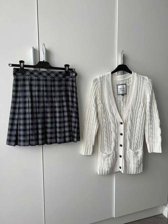 Юбка в клетку плиссе 40 р