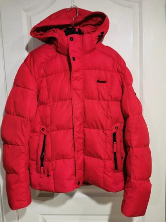 Мужской пуховик 48р б/У (КРАСНЫЙ)