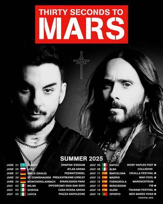 Продаю билет на 30 seconds to Mars (21 июня) - Алматы