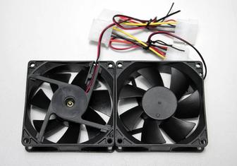 Fan for case China 8см x2 Molex 4 Pin power