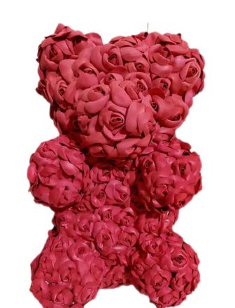 Мишка из роз ручной работы