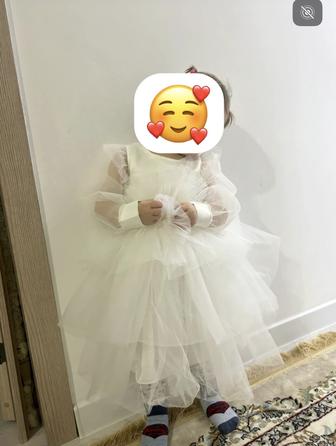 Пышное платье на 2 года, ободок в подарок