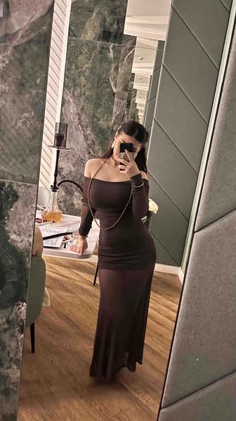 Коричневое платье