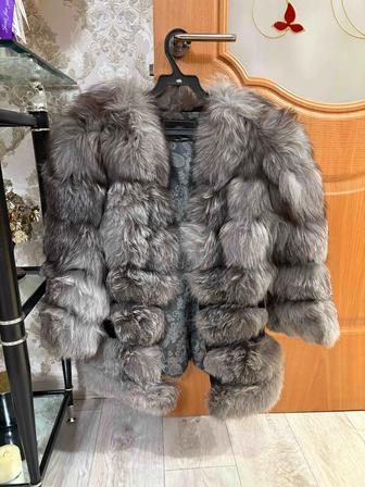 Шуба чернобурка