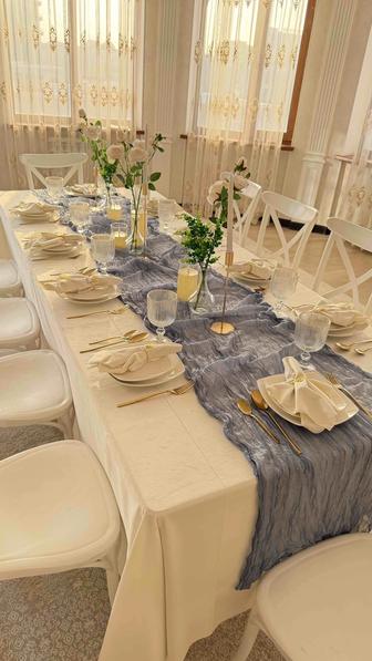 Аренда прокат стул, стол, стулья, посуда, кьявари, цветы