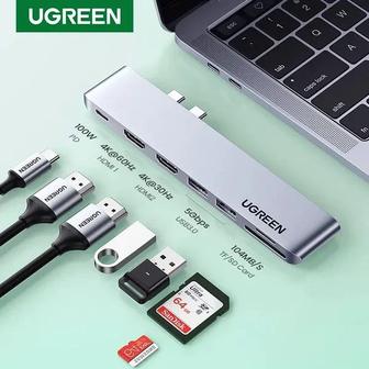 UGREEN 80548 Конвертер сигнала CM356, Dual USB-C To 2USB 3.0 AUSB-C Femal