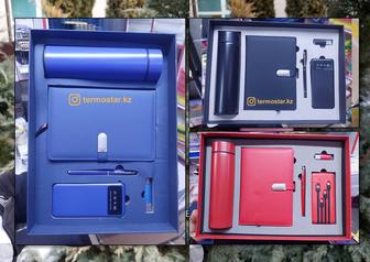 Подарочный НАБОР 5 предметов - Ежедневник - Термос - Флешка - Пауэр банк -