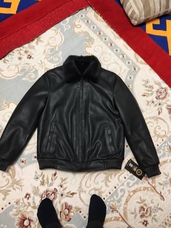 Дубленка мужской короткие норка воротник Турция новый