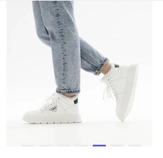 Зимние белые кеды женские