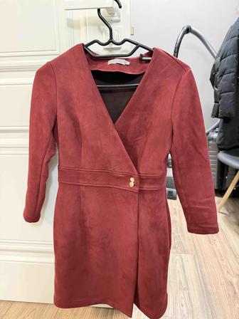 Бордовое платье с запахом Lichi