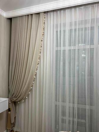 Продам штору с тюлью и гардиной.