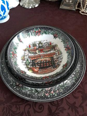 Тарелки Рождество Новый Год фарфор Англия