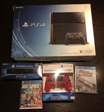 Playstation 4 + 2 джойстика + PS Camera + 2 диска