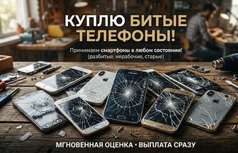 Принимаю разбитые телефоны утопленные