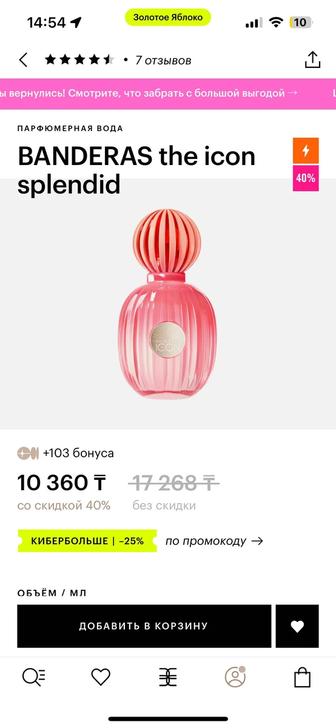 Парфюмерная вода Banderas the icon splendid