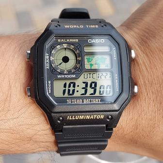 Электронные наручные часы Casio. Мировое время. Классика. Подарок