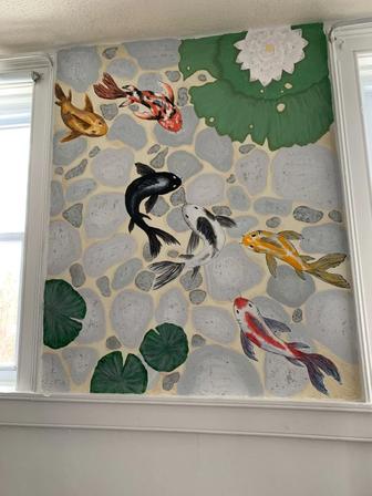 роспись на стенах, оформление витрин