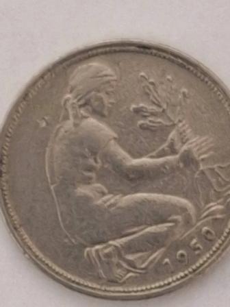 Продаю монету ФРГ,ГДР 50пфенингов