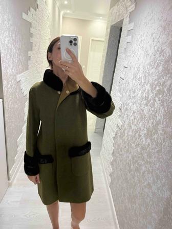 Пальто альпака с норкой