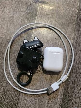 AirPods с оригинальным зарядным кабелем, подарок чехол