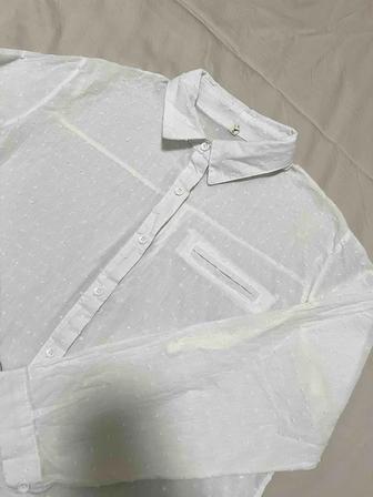 Белая женская хлопковая рубашка