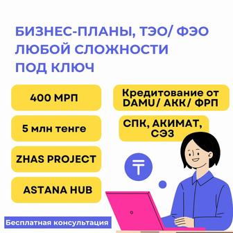 Бизнес-план | презентация | ТЭО | грант | Даму | Astana Hub | 400мрп 5млн