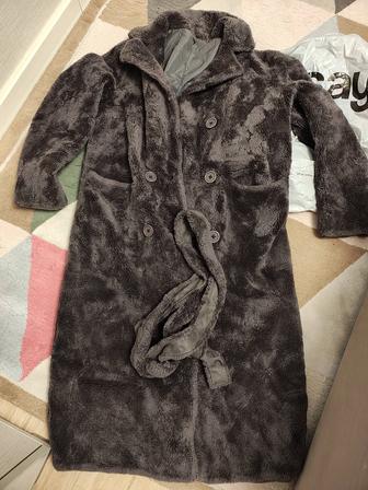 Шубка Тедди серая