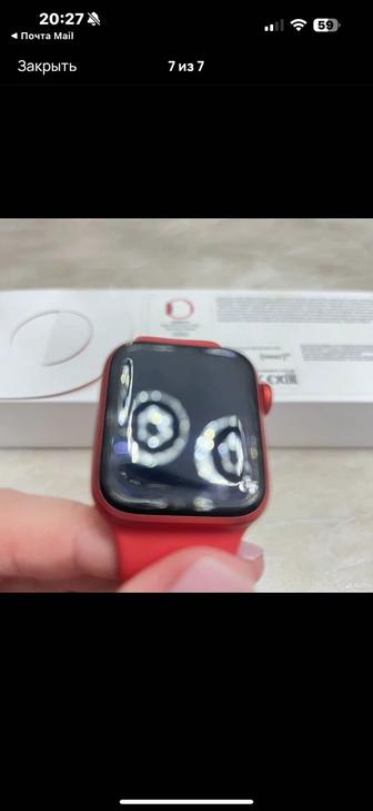 Часы Apple Watch Series 6 (40 мм, красный корпус, Red Sport Band