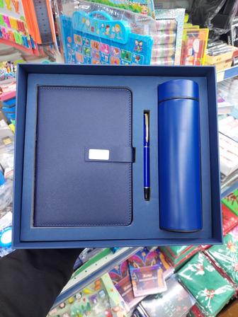 Подарочный НАБОР 3 предмета - Ежедневник - Термос - Ручка в КОРОБКЕ!