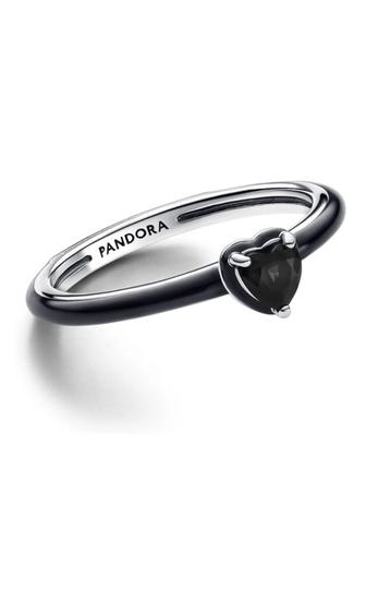 Кольцо Pandora Черное сердце