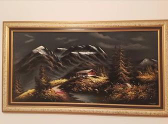 Картина маслом шелкография размер 118х60