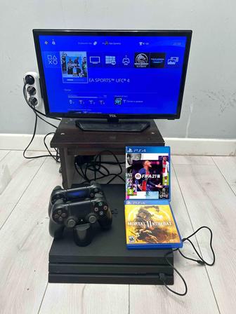 playstation 4 pro 2 джойстика и 35 игр